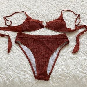 Burnt orange high waisted bikini